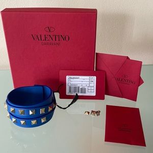 NIB Auth. VALENTINO Garavani multistud wrap leather BRACELET $795 ITALY